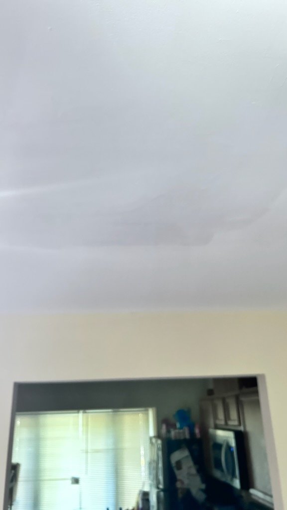Ceiling surface beside a window