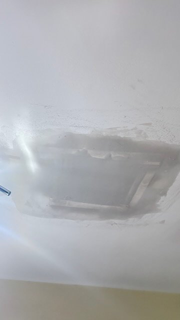 Patched ceiling surface